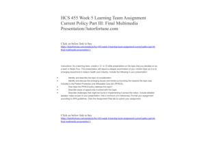 HCS 455 Week 1 Individual Assignment Key Components of the Patient Protection and Affordable Care Act//tutorfortune.com