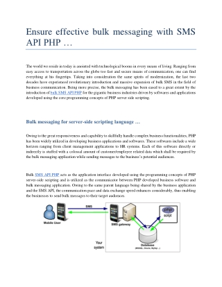 Bulk SMS API PHP