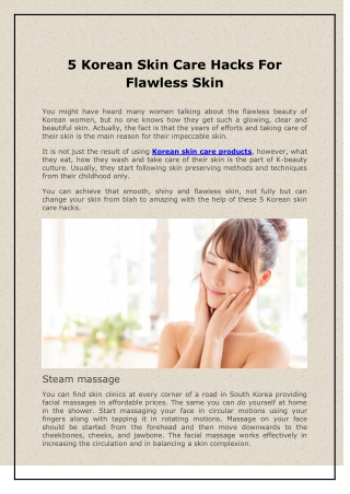 5 Korean Skin Care Hacks For Flawless Skin