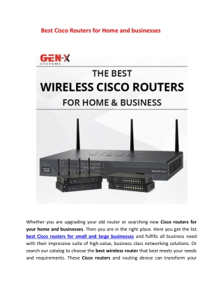 Best Cisco Routers for Home & businesses || Genx Systems