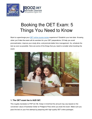 Booking the OET Exam: 5 Things You Need to Know