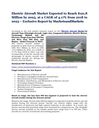 Electric Aircraft Market