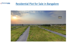 Residential Plot for Sale in Bangalore