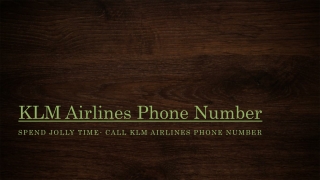 Spend Jolly Time- Call KLM Airlines Phone Number