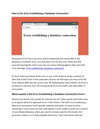 Call 1-800-514-2544 to Fix Error Establishing a Database Connection
