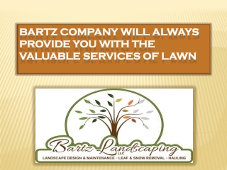 Bartz company will always provide you with the valuable services of Lawn