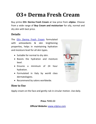 O3 Derma Fresh Cream