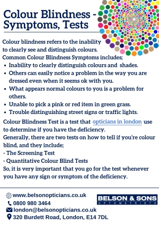 Colour Blindness - Symptoms, Tests