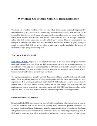 Bulk SMS API India and Its Benefits to Businesses