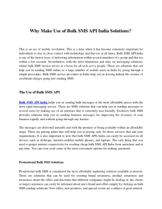Bulk SMS API India and Its Benefits