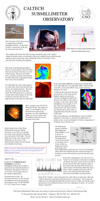 CALTECH SUBMILLIMETER 	 OBSERVATORY