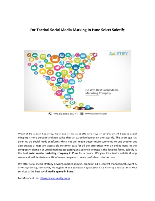 Saletify – The Top Social Media Marketing Company in Pune