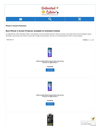 iPhone X Screen Protectors | UnlimitedCellular.com