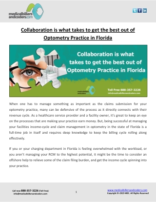 Collaboration is What Takes to Get the Best Out of Optometry Practice in Florida