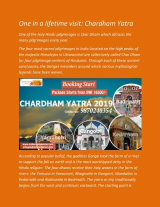 One in a lifetime visit: Chardham Yatra