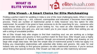 Elite Matrimony, Elite Matrimonial, Elite Vivaah, Matrimonial portal in India