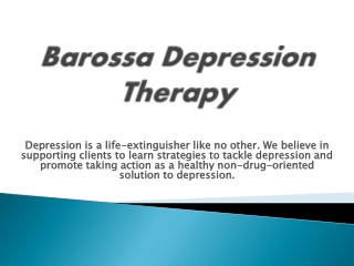 Barossa Depression Therapy-Barossa Strong