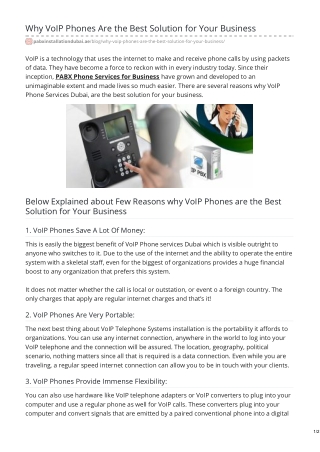 Why VoIP Phones Are the Best Solution for Your Business?