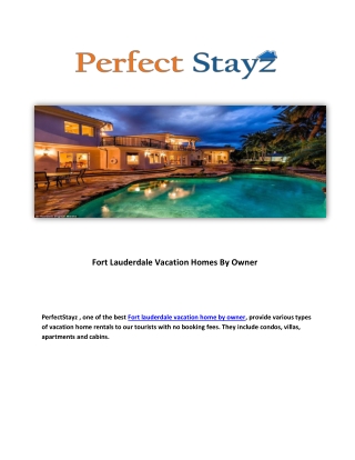 Fort Lauderdale Vacation Homes By Owner
