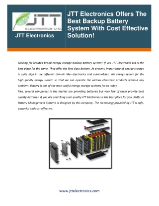 Battery Energy Storage Solutions