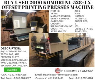 Buy Used 2006 Komori NL-528 LX Offset Printing Presses Machine