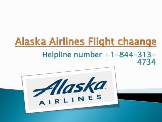 Alaska Airlines Booking Phone Number ( 1-844-313-4734)