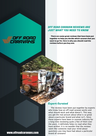 Off Road Caravan Reviews – Off Road Caravans