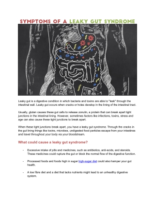 Symptoms Of A Leaky Gut Syndrome