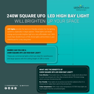 Order Now 240W Square UFO LED High Bay Light At Best Price