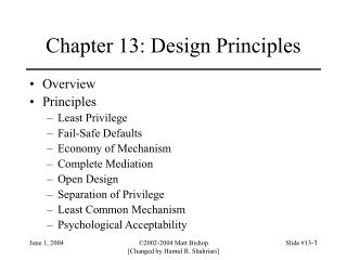 Chapter 13: Design Principles