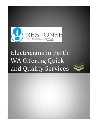 Electricians in Perth WA Offering Quick and Quality Services