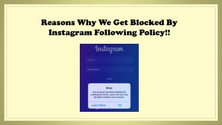 Blocked From Following On Instagram!!