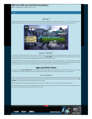 Link Judi Bola | Link Alternatif Sbobet