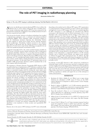 The role of PET imaging in radiotherapy planning