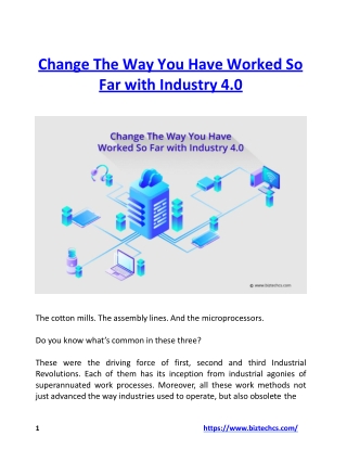 Change The Way You Have Worked So Far with Industry 4.0