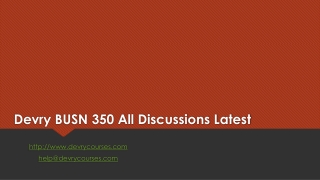 Devry BUSN 350 All Discussions Latest