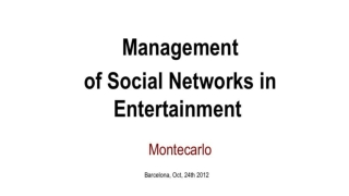 Managment of Social Network Enterntainment