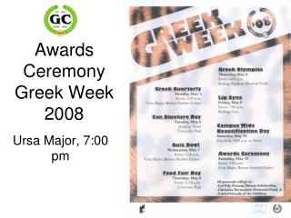 Awards Ceremony Greek Week 2008