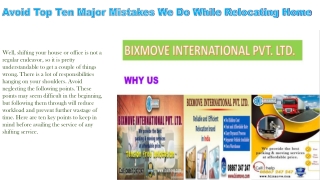 Avoid Top Ten Major Mistakes We Do While Relocating Home