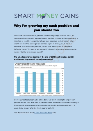 Why I’m growing my cash position and you should too