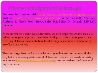 Private investigator Mississauga