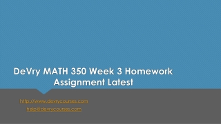 DeVry MATH 350 Week 3 Homework Assignment Latest