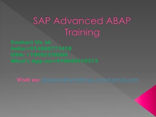 SAP Advanced ABAP Training | SAP Advanced ABAP Online Training