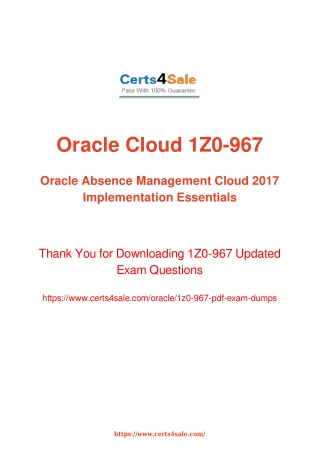 1z0-967 Dumps - 1Z0-967 Oracle Cloud management Exam Questions