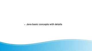 Java basic concepts with details