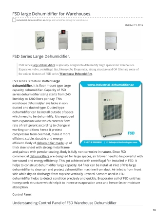 FSD large Dehumidifier for Warehouses. #largedehumidifier #dehumidifiermade