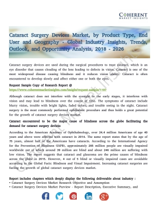 Cataract Surgery Devices Market Trends, Outlook, and Opportunity Analysis, 2018 - 2026