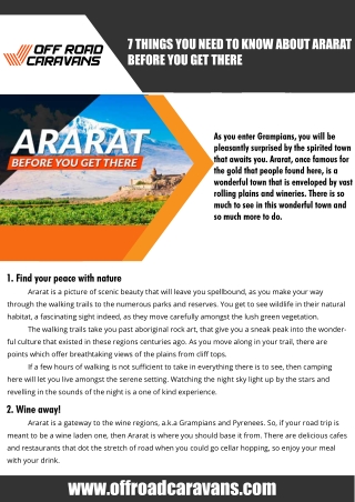 7 THINGS YOU NEED TO KNOW ABOUT ARARAT BEFORE YOU GET THERE- OFF ROAD CARAVANS