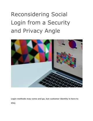 Reconsidering Social Login from a Security and Privacy Angle