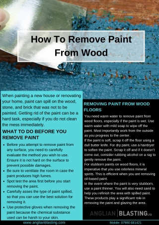 How To Remove Paint From Wood Surface